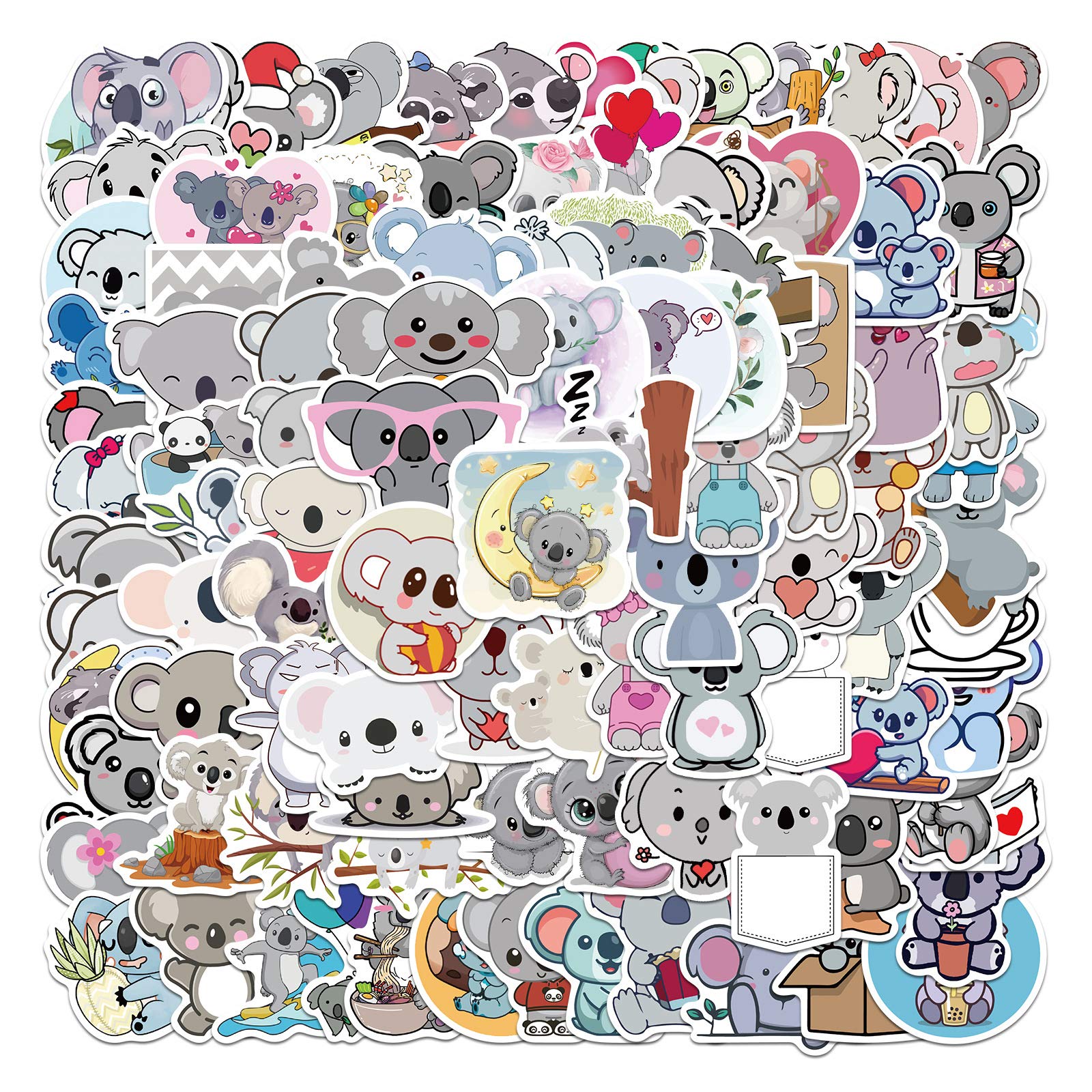 Koala Sticker Set Aufkleber Kinder Teenager 100 Stück Tiere Koalas Wasserfeste Vinyl Decals Laptop Skateboard Koffer Helm Auto Fahrrad Handy Motorrad Fahrrad Scrapbook Mitgebsel Tagebuch Tassen von ITOMUFD