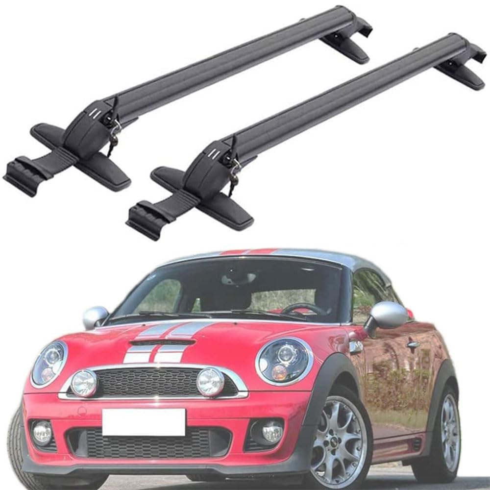 Dachträger-Querstangen Passend für M-ini Cooper S R56 2006-2013 Aluminium Autodach Gepäckträger Halterung,Black-1 von ITONC