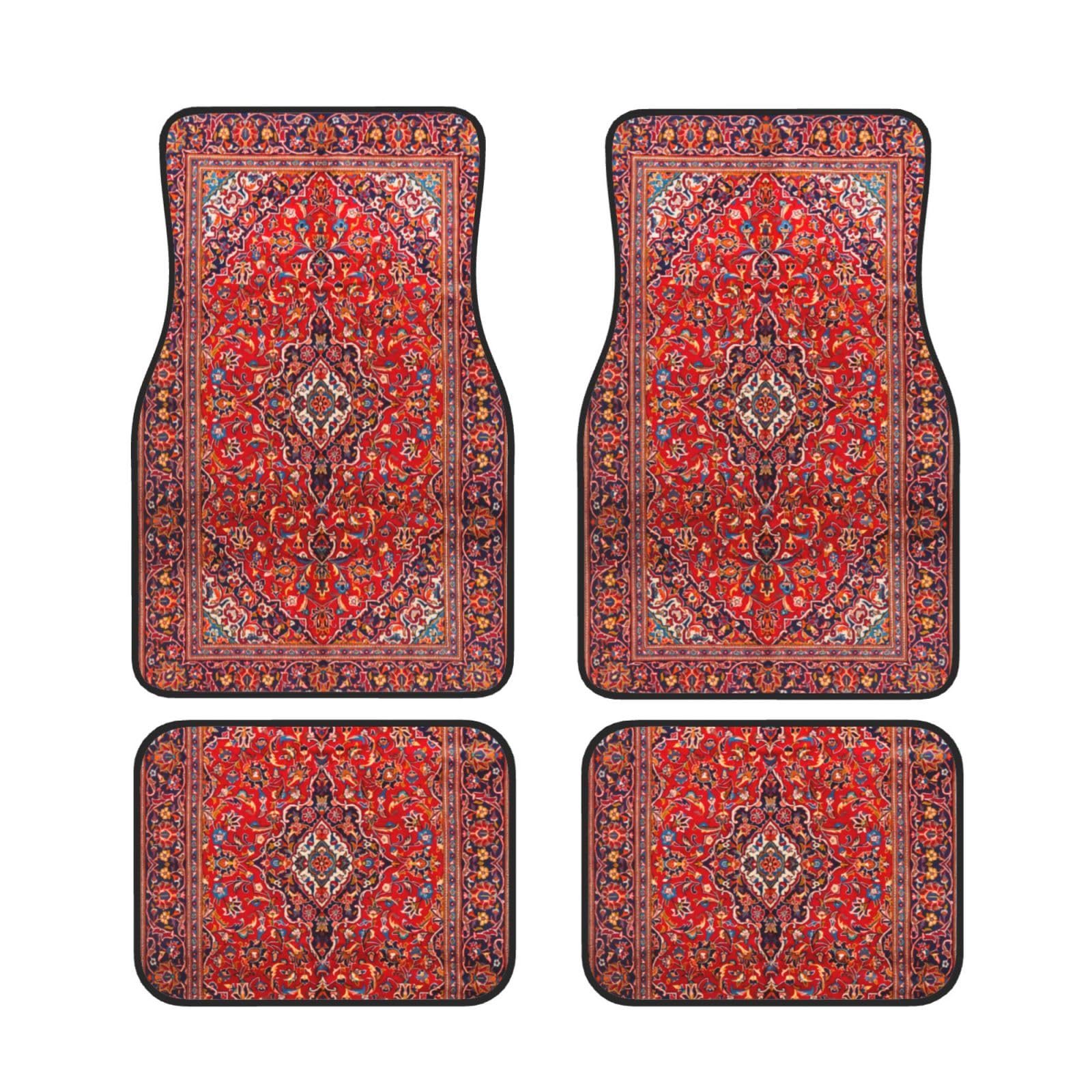 IUBBKI Elegante Retro-, Moderne Vintage-Fußmatten im Persian1-Stil fürs Auto vorne und hinten, Autoteppiche, komplettes Set mit 4 Teppichen, Allwetterschutz von IUBBKI