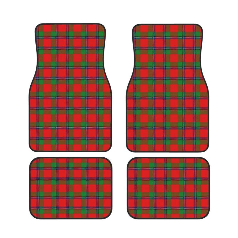 IUBBKI Schottischer Clan Sinclair Tartan Plaid Auto-Fußmatten für vorne und hinten, Autoteppiche, komplettes Set mit 4 Teppichen, Allwetterschutz von IUBBKI