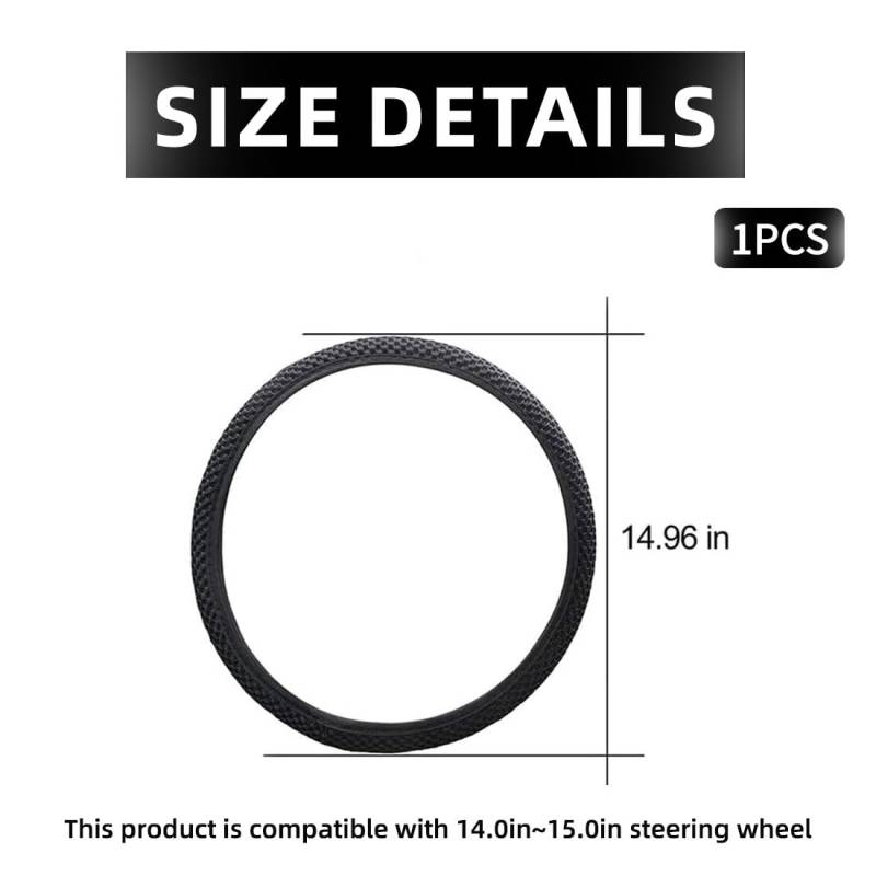 IUDWCG 1 Pcs Universeller wasserdichter und atmungsaktiver Auto-Lenkradbezug, elastischer Netz-Lenkradbezug, rutschfestes Fahrzeug-Lenkrad, universelles Lenkradzubehör 37–38 cm (schwarz) von IUDWCG