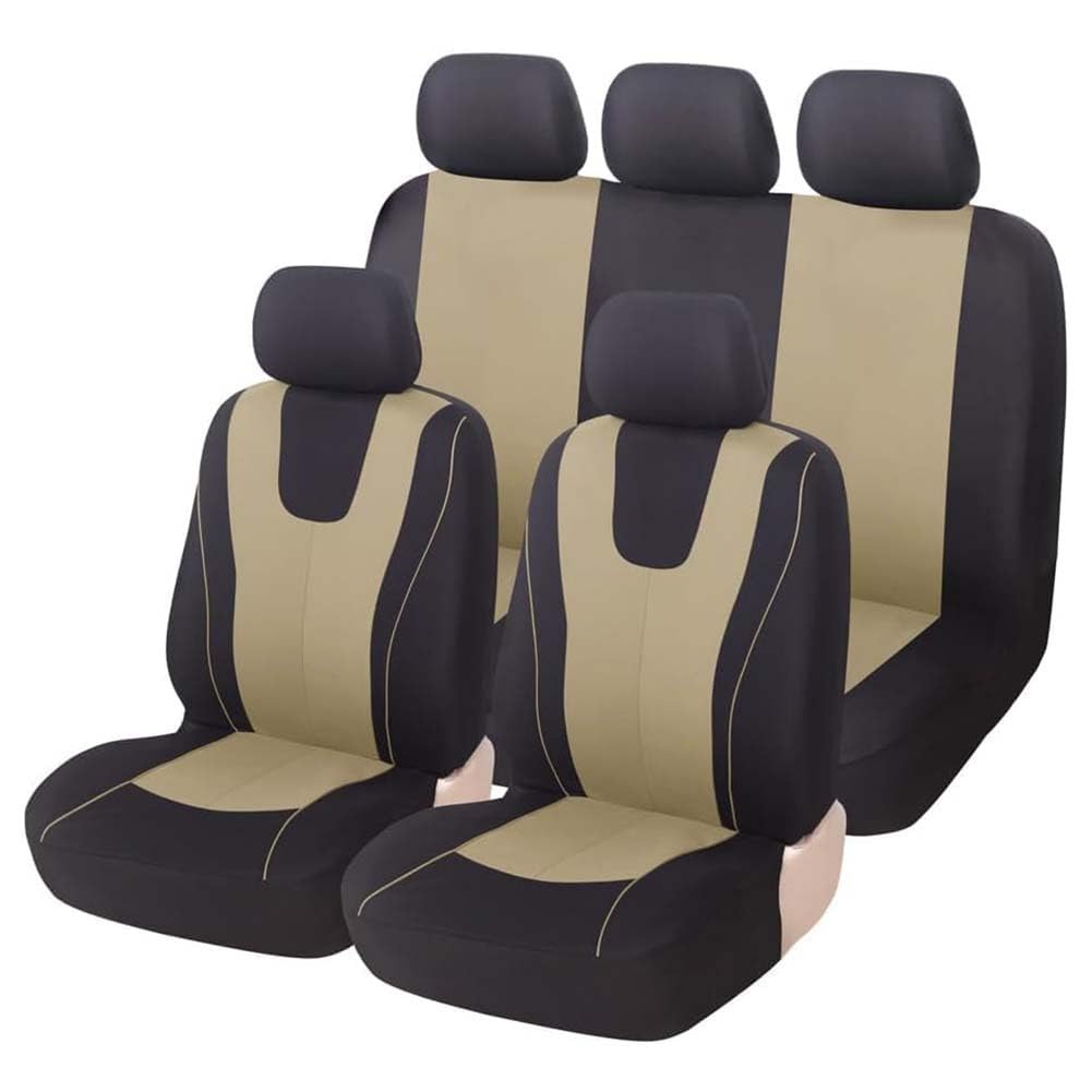 IUHYGUHGTFS Auto Stoff Sitzbezüge Set für BMW X3 E83 2004-2010, Allwetter rutschfest Atmungsaktiv Schonbezug Set Sitzschoner Innenraum Zubehör,B/Beige von IUHYGUHGTFS