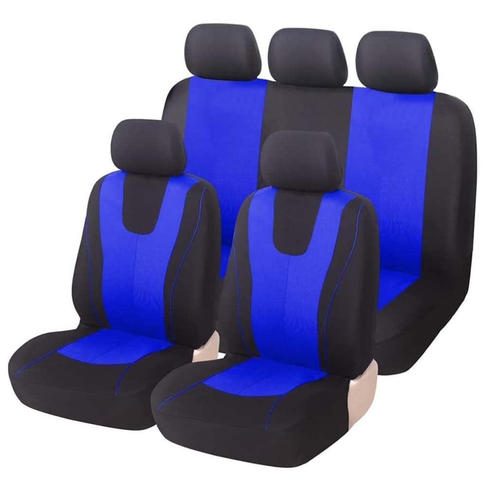 IUHYGUHGTFS Auto Stoff Sitzbezüge Set für Ford Focus III Hatchback 2010-2014, Allwetter rutschfest Atmungsaktiv Schonbezug Set Sitzschoner Innenraum Zubehör,D/Blue von IUHYGUHGTFS