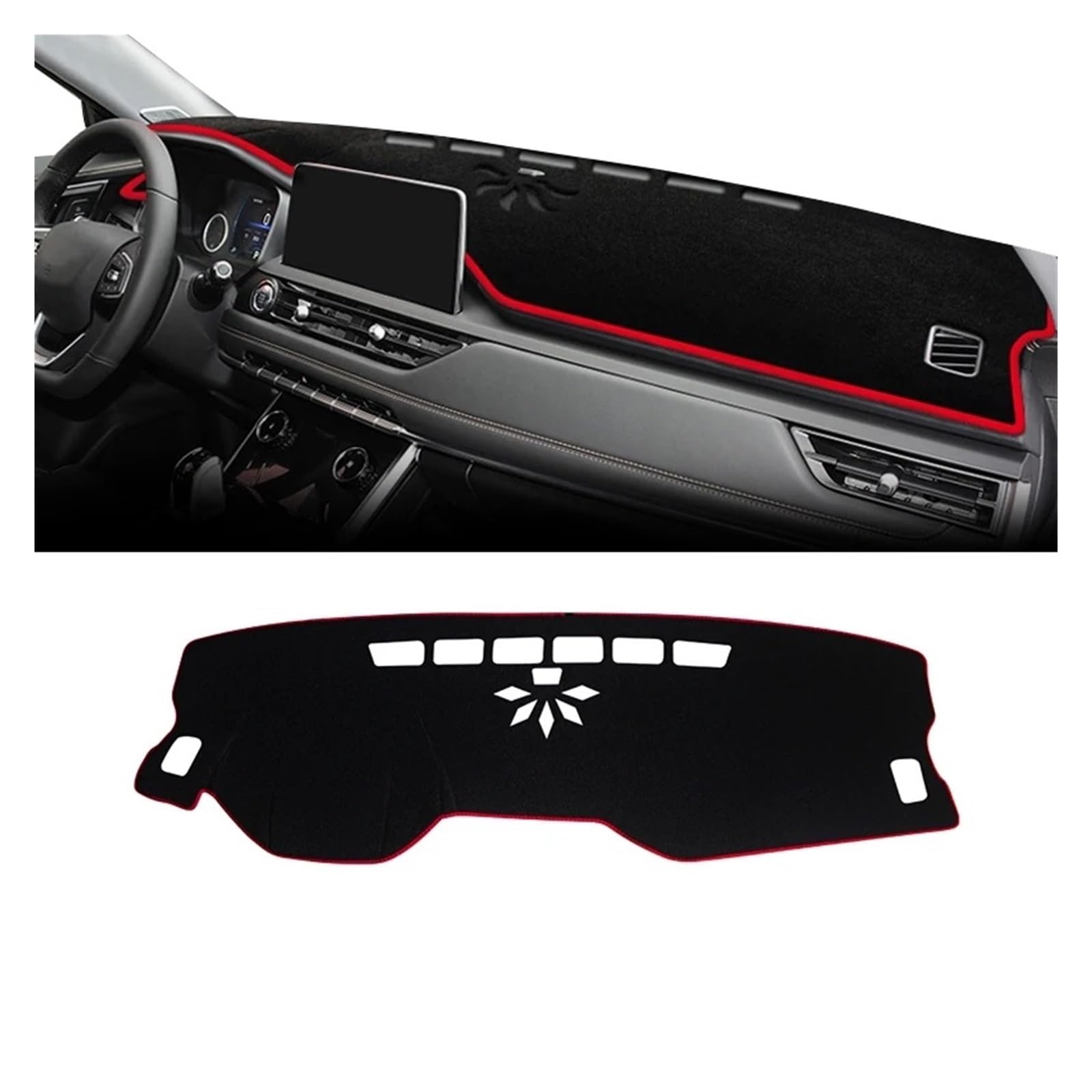 Auto Armaturenbrett Abdeckungsmatte Für Chery Für Tiggo 8 Pro 2019 2020 2021 2022 2023 Für Tiggo8 Pro Auto Dashboard Sonnenschutz Pad Matte Instrument Schreibtisch Abdeckung Dash Ma(A Red Side) von IUKMR