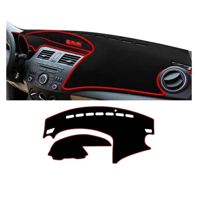 Auto Armaturenbrett Abdeckungsmatte Für Mazda 3 M3 BL 2010 2011 2012 2013 Für Axela Instrument Schreibtisch Sonnenschutz Matte Dash Rutsch Pad Auto Armaturenbrett Abdeckung Dash Ma(A Red Side) von IUKMR