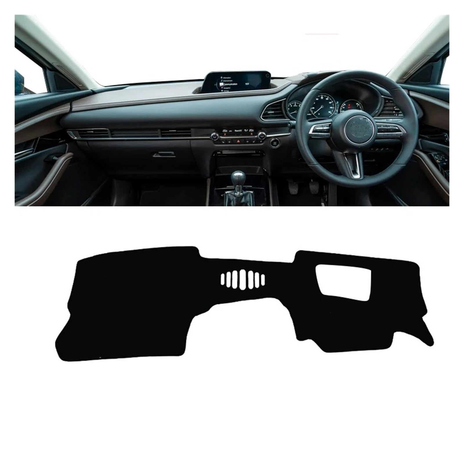 Auto Armaturenbrett Abdeckungsmatte Für Mazda CX-30 CX30 CX 30 DM 2019 2020 2021 2022 2023 Auto Dashboard Abdeckung Vermeiden Licht Pads Sonnenschutz Matten Innen Dash Ma(A RHD with HUD Black) von IUKMR