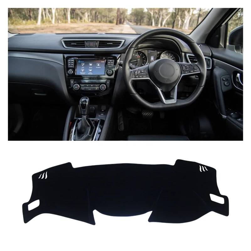 Auto Armaturenbrett Abdeckungsmatte Für Nissan Für Qashqai J11 2014-2016 2017 2018 2019 2020 Auto Armaturenbrett Abdeckung Dash Matte Sonnenschutz Instrumententafel Teppiche Dash Ma(Black Side RHD) von IUKMR