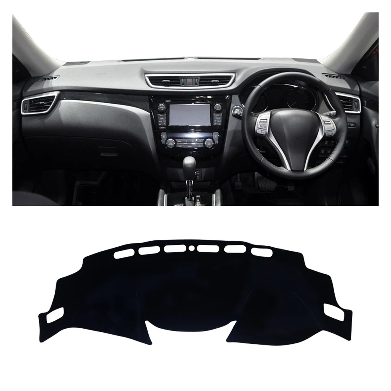 Auto Armaturenbrett Abdeckungsmatte Für Nissan X-Trail X Für Trail T32 2014-2018 2019 2020 Auto Armaturenbrettabdeckung Armaturenbrettmatte Sonnenschutz Instrumententafel Teppiche Dash Ma(Black RHD) von IUKMR