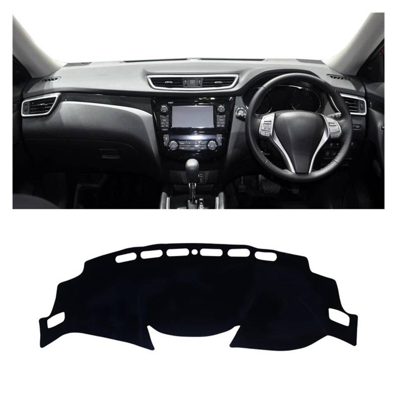 Auto Armaturenbrett Abdeckungsmatte Für Nissan X-Trail X Für Trail T32 2014-2018 2019 2020 Auto Armaturenbrettabdeckung Armaturenbrettmatte Sonnenschutz Instrumententafel Teppiche Dash Ma(Black RHD) von IUKMR