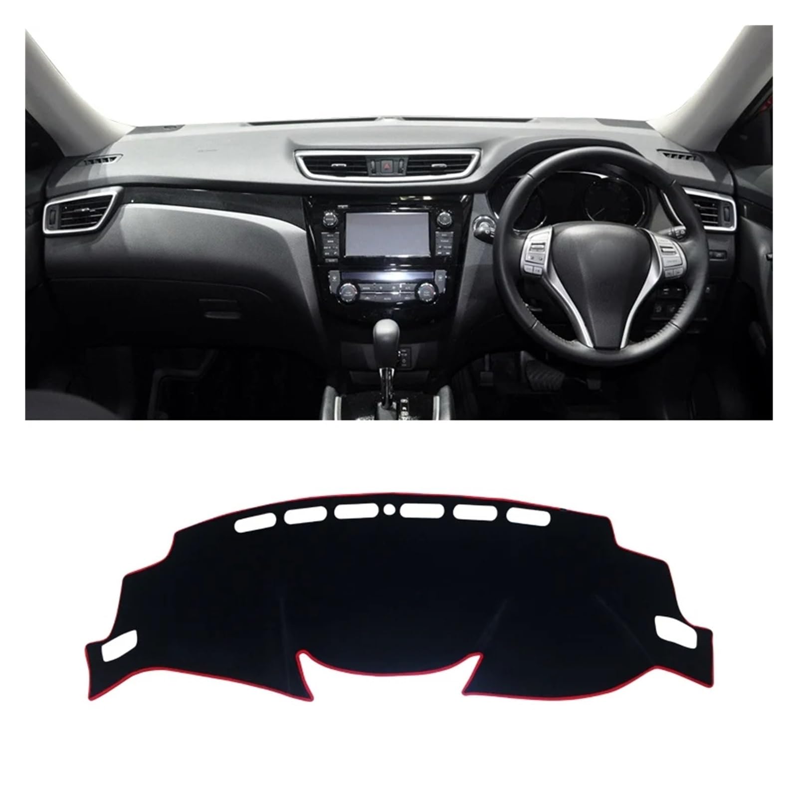 Auto Armaturenbrett Abdeckungsmatte Für Nissan X-Trail X Für Trail T32 2014-2018 2019 2020 Auto Armaturenbrettabdeckung Armaturenbrettmatte Sonnenschutz Instrumententafel Teppiche Dash Ma(Red RHD) von IUKMR