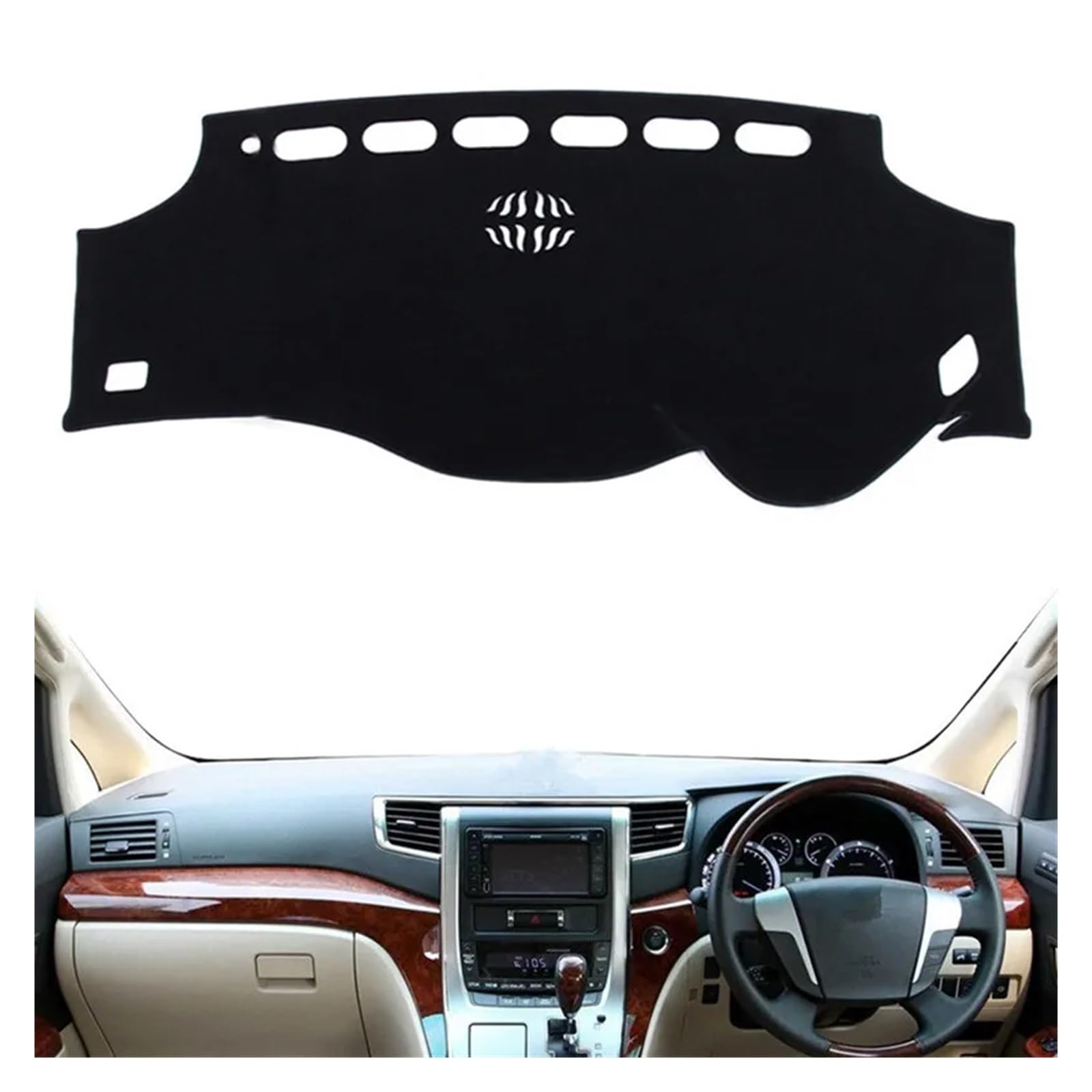 Auto Armaturenbrett Abdeckungsmatte Für Toyota Für Alphard Für Vellfire 2008 2009 2010 2011-2017 Auto Dashmat Dashboard Abdeckung Matte Pad Sonnenblende Armaturenbrett Teppich Dash Ma(Red Edge,Rechtsl von IUKMR