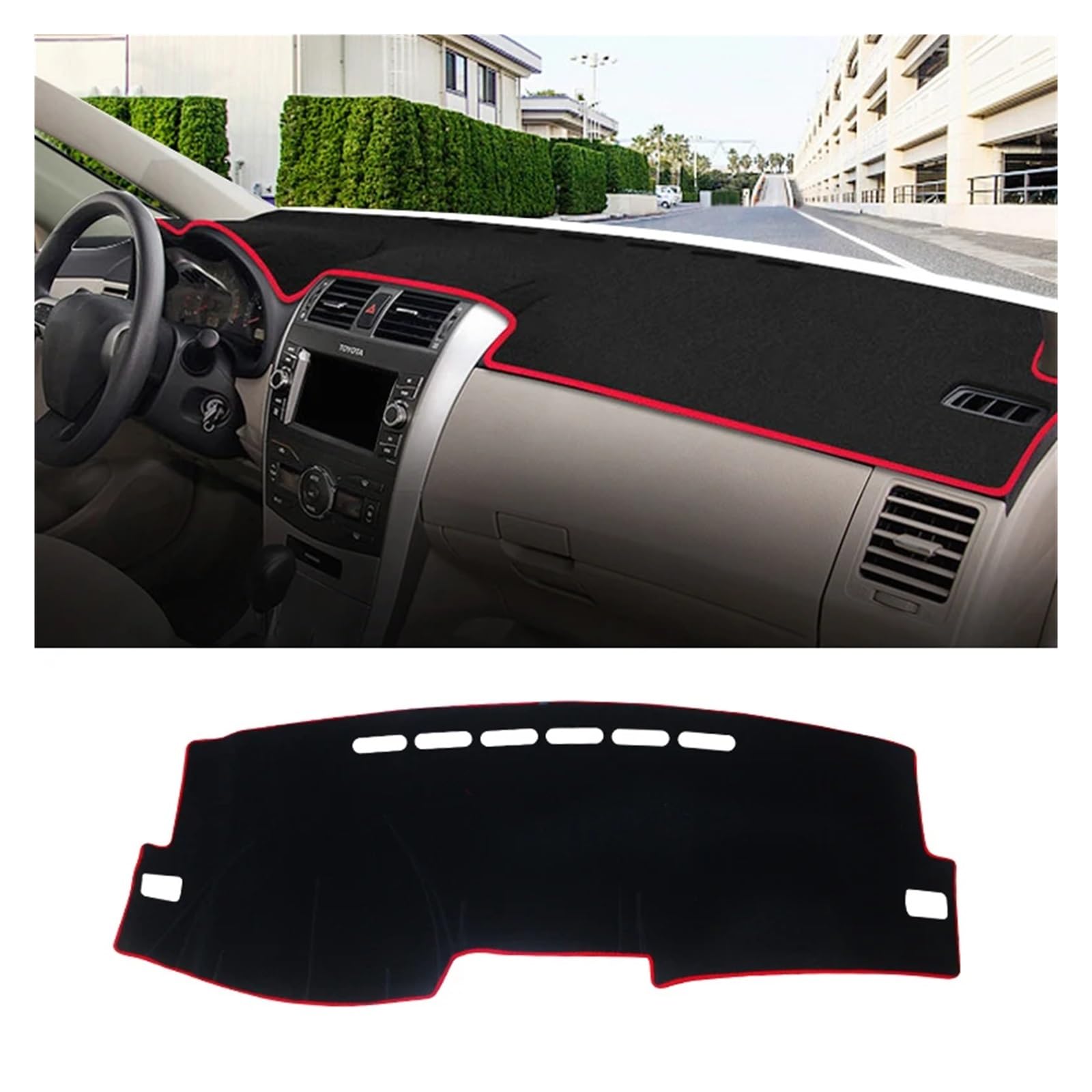 Auto Armaturenbrett Abdeckungsmatte Für Toyota Für Corolla E180 E150 2006 2007 2008 2009 2010 2012 2013 2014 2015 2016 2017 2018 Auto Dashboard Abdeckung Dash Anti-uv Matte Dash Ma(LHD 06-13 Red) von IUKMR