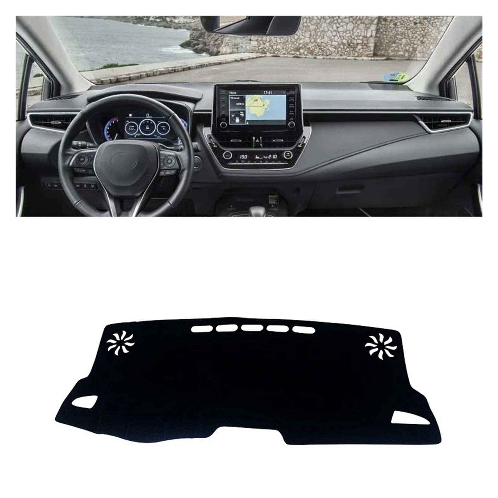 Auto Armaturenbrett Abdeckungsmatte Für Toyota Für Corolla E210 2019 2020 2021 2022 2023 2024 Auto Dashboard Abdeckung Dash Matte Sonnenschutz Pad Hybrid Zubehör Dash Ma(A LHD Black) von IUKMR