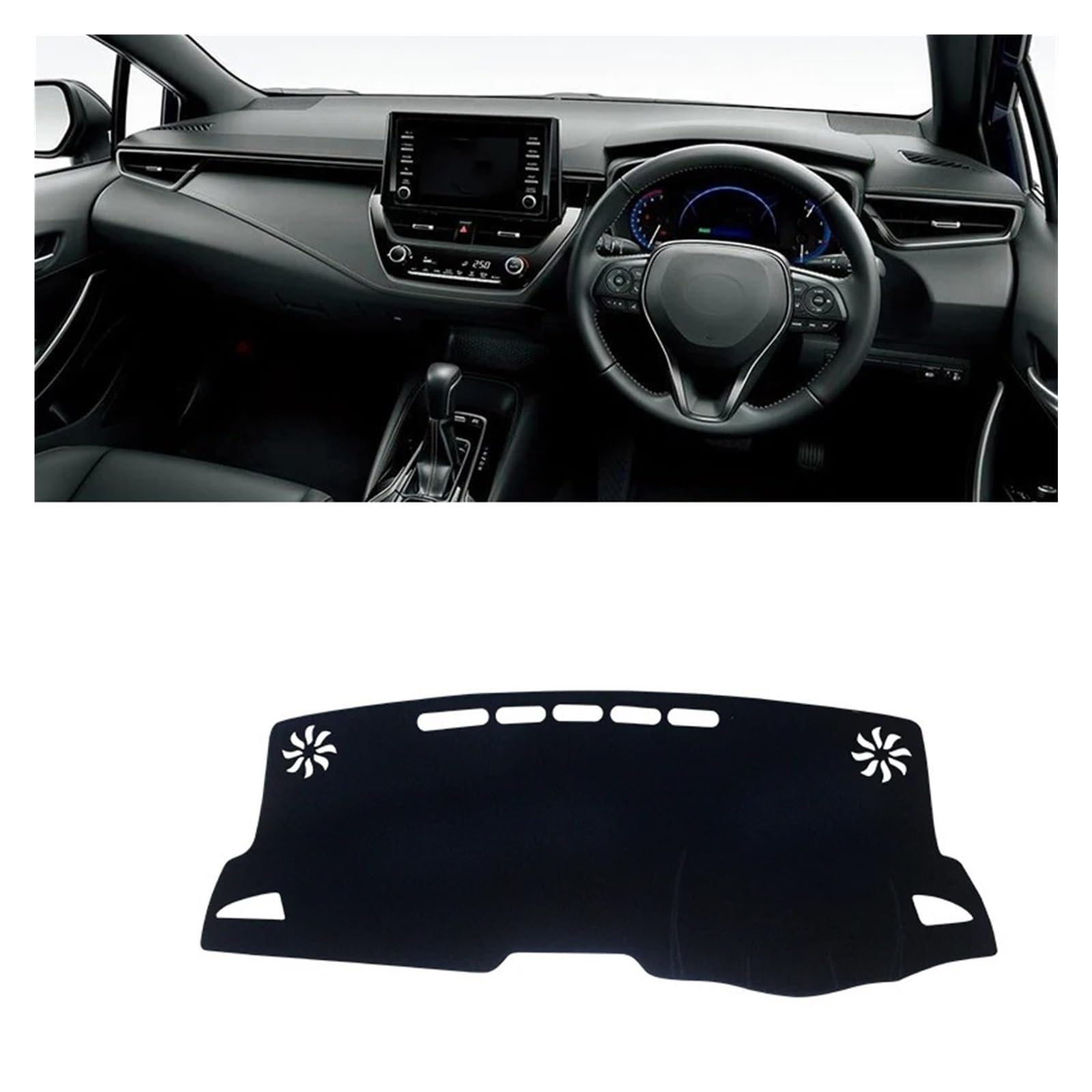 Auto Armaturenbrett Abdeckungsmatte Für Toyota Für Corolla E210 2019 2020 2021 2022 2023 2024 Auto Dashboard Abdeckung Dash Matte Sonnenschutz Pad Hybrid Zubehör Dash Ma(A RHD Black) von IUKMR