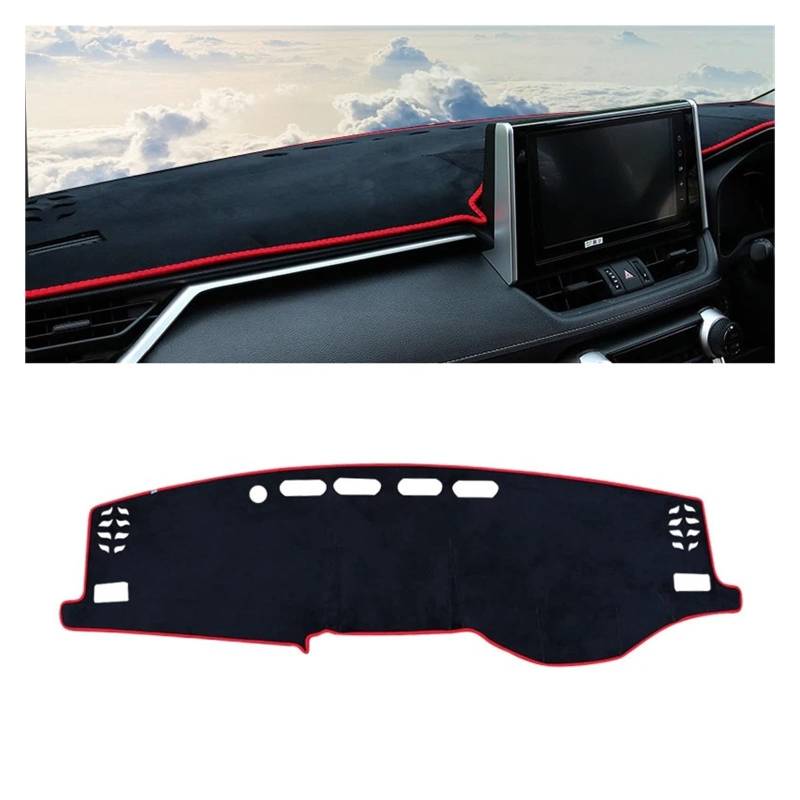 Auto Armaturenbrett Abdeckungsmatte Für Toyota Für RAV4 XA50 2019 2020 2021 2022 2023 2024 Für RAV 4 Hybrid Auto Dashboard Abdeckung Dash Matte Sonnenschutz Pad Zubehör Dash Ma(A Red Side RHD) von IUKMR