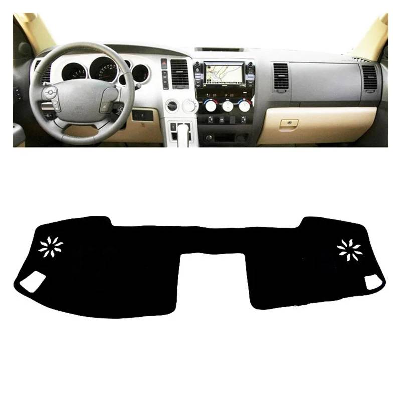 Auto Armaturenbrett Abdeckungsmatte Für Toyota Für Tundra Für Sequoia 2007 2008 2009 2010 2011 2012 2013 Auto Dashboard Abdeckung Matte Pad Sonnenschutz Instrument Teppich Dash Ma(Red Edge,Linkslenker von IUKMR