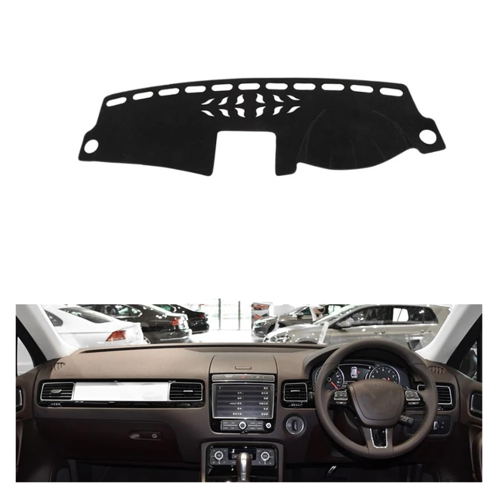 Auto Armaturenbrett Abdeckungsmatte Für VW Für Touareg 2011 2012 2013 2014 2015 2016 2017 2018 Auto Dashboard Abdeckungen Matte Schatten Kissen Pad Teppiche Dash Ma(Red Edge,Rechtslenker) von IUKMR