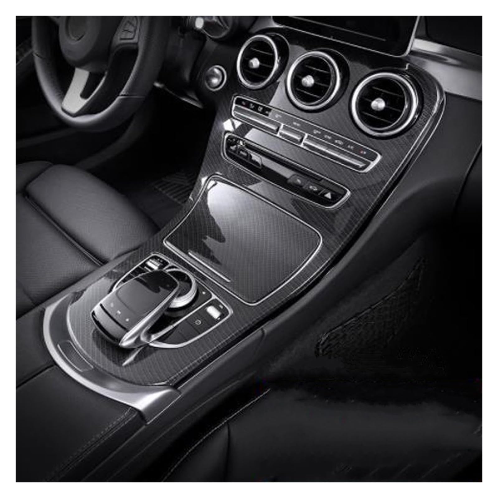 Auto Interieur Zubehör Für Benz Für GLC C-Klasse W205 X235 Auto Zentralsteuerung Gangschaltung Panel Abdeckungen Rahmen Innenverkleidung Aufkleber Autozubehör Auto Innenraum(G Without Clock carbon) von IUKMR