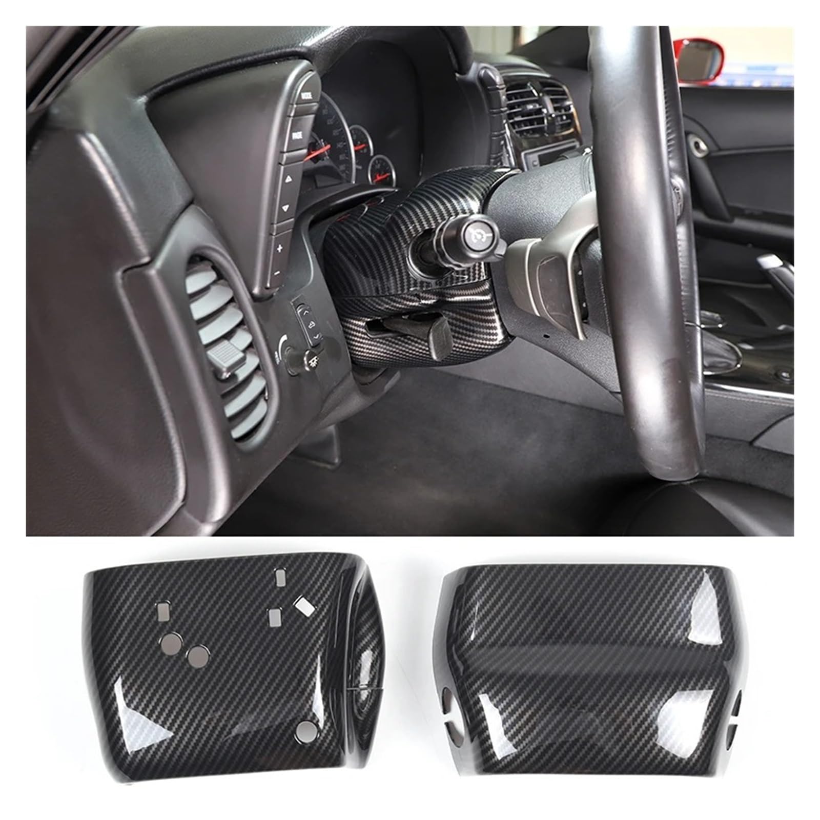 Auto Interieur Zubehör Für Chevrolet Für Corvette C6 2005-2013 Autoglas Liftrahmen Armlehne Box Schutzhülle Aufkleber Autozubehör Auto Innenraum(L) von IUKMR