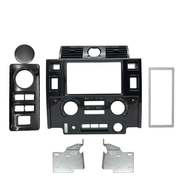 Auto Interieur Zubehör Für Land Für Rover Für Defender 2007-2016 Auto Styling Tuning Innen Teile Doppel Din Fascia Kit Auto Innenraum(Glossy black) von IUKMR