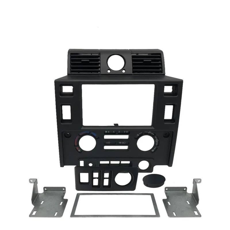 Auto Interieur Zubehör Für Land Für Rover Für Defender 2007-2016 Auto Styling Tuning Innen Teile Doppel Din Fascia Kit Auto Innenraum(Matt black) von IUKMR