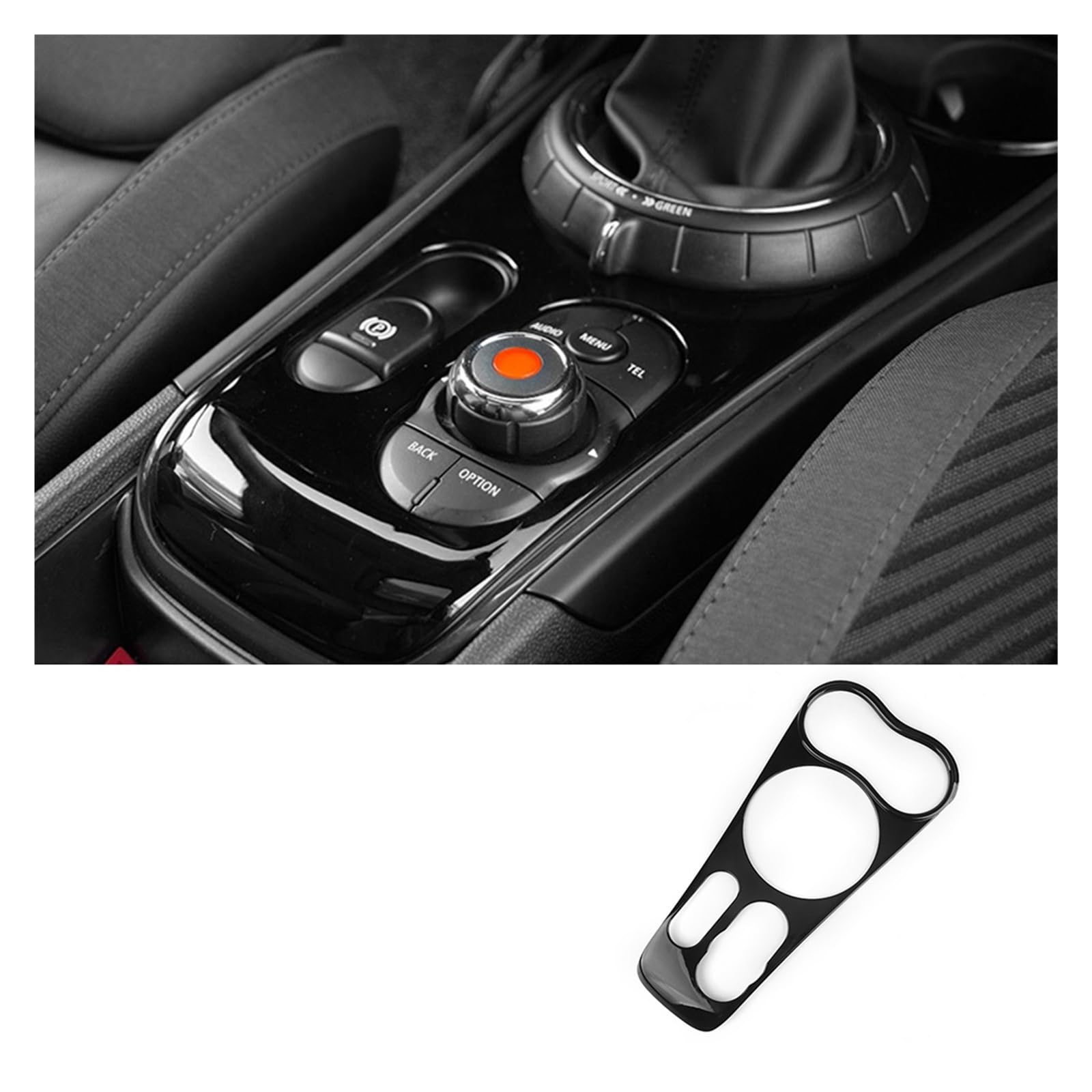 Auto Interieur Zubehör Für Mini F60 Für Countryman ABS Auto Gangschaltung Box Panel Mittelkonsole Abdeckung Rahmen Styling Innendekoration Zubehör Auto Innenraum(Schwarz) von IUKMR