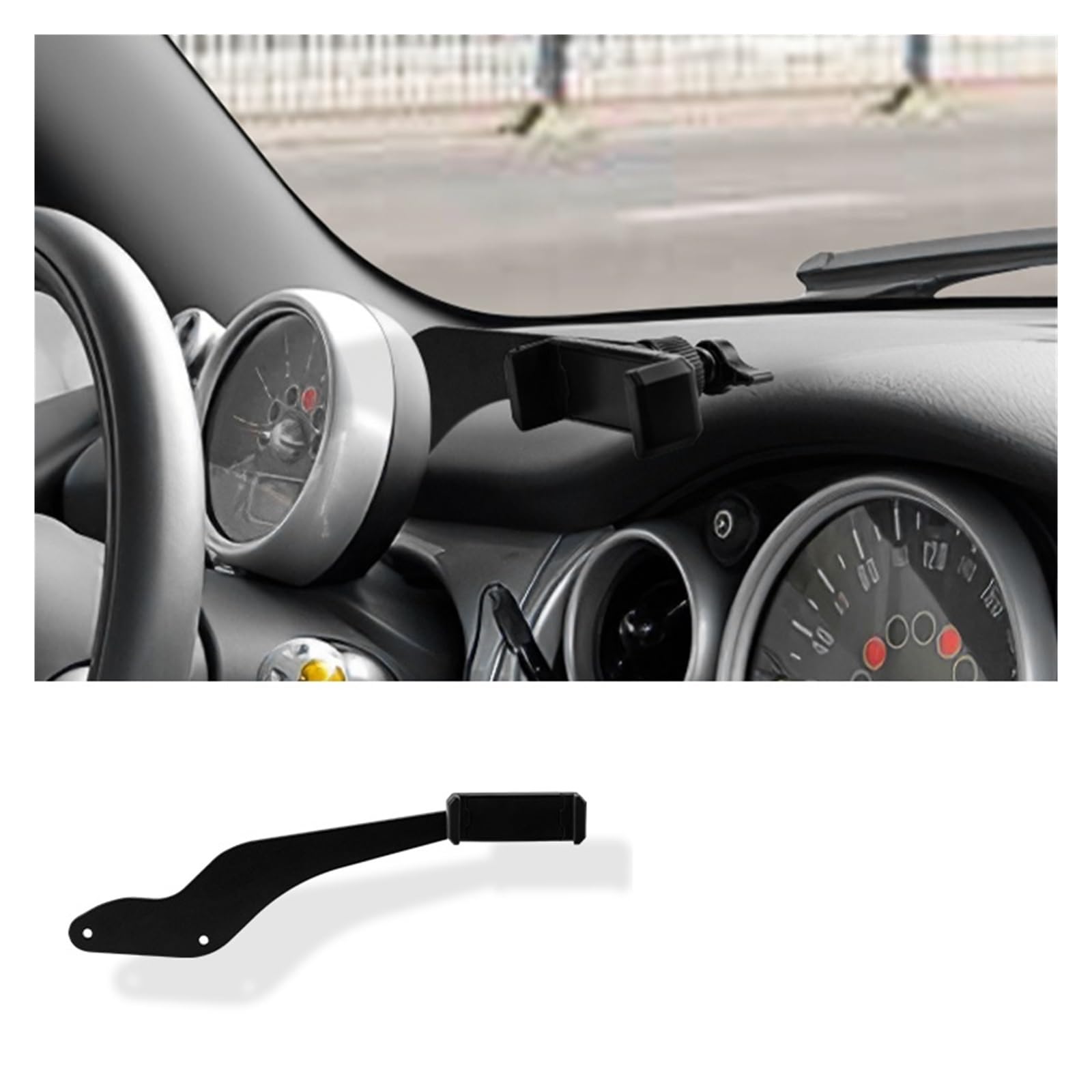 Auto Interieur Zubehör Für Mini Für Cooper R50 R52 R53 Auto Lenkrad Handyhalter Auto Innendekoration Halterung Klicken Auto Innenraum(Phone Holder A) von IUKMR