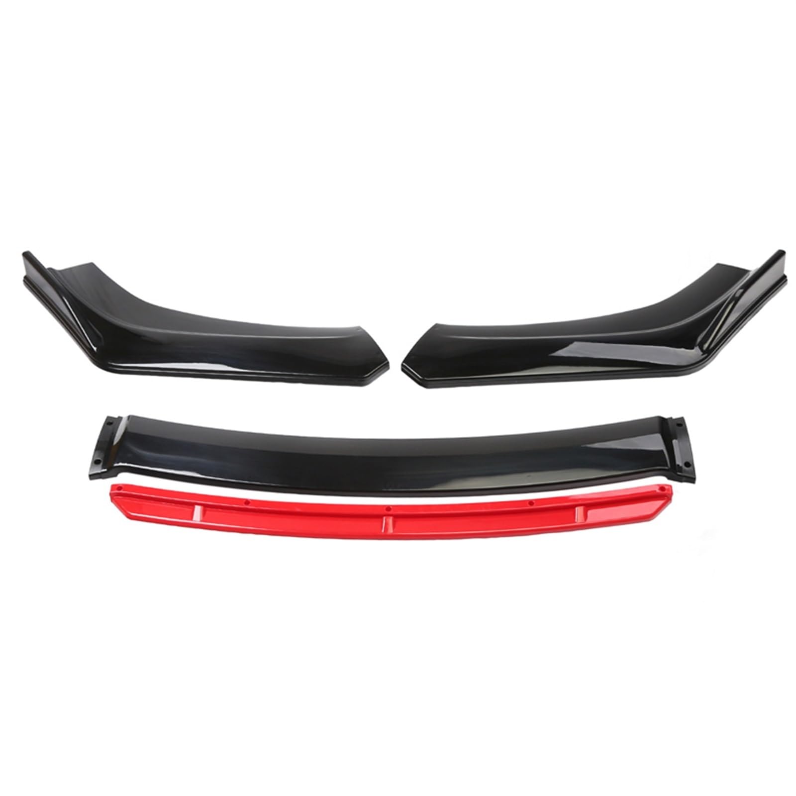 Frontspoiler 4 STÜCKE Universal Auto Vorderen Stoßfänger Lip Body Kit Spoiler Splitter Diffusor Weiß Carbon Fiber Splitter ABS Kunststoff Front Spoiler Lippe(Black and red) von IUKMR