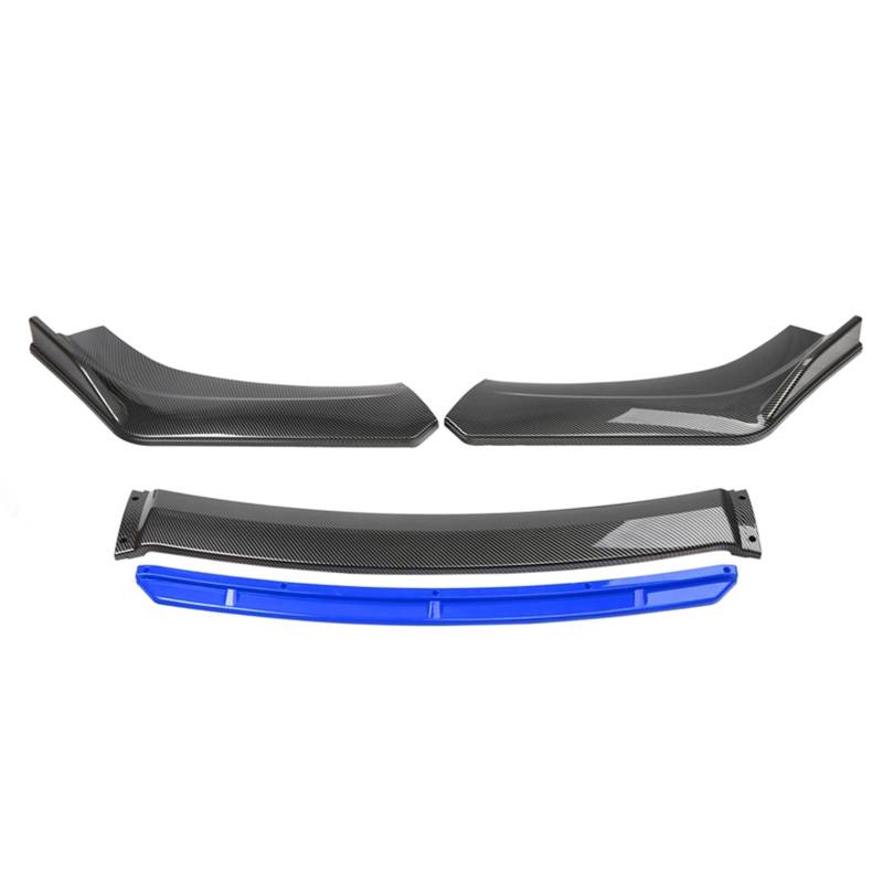 Frontspoiler 4 STÜCKE Universal Auto Vorderen Stoßfänger Lip Body Kit Spoiler Splitter Diffusor Weiß Carbon Fiber Splitter ABS Kunststoff Front Spoiler Lippe(Carbon and Blue) von IUKMR