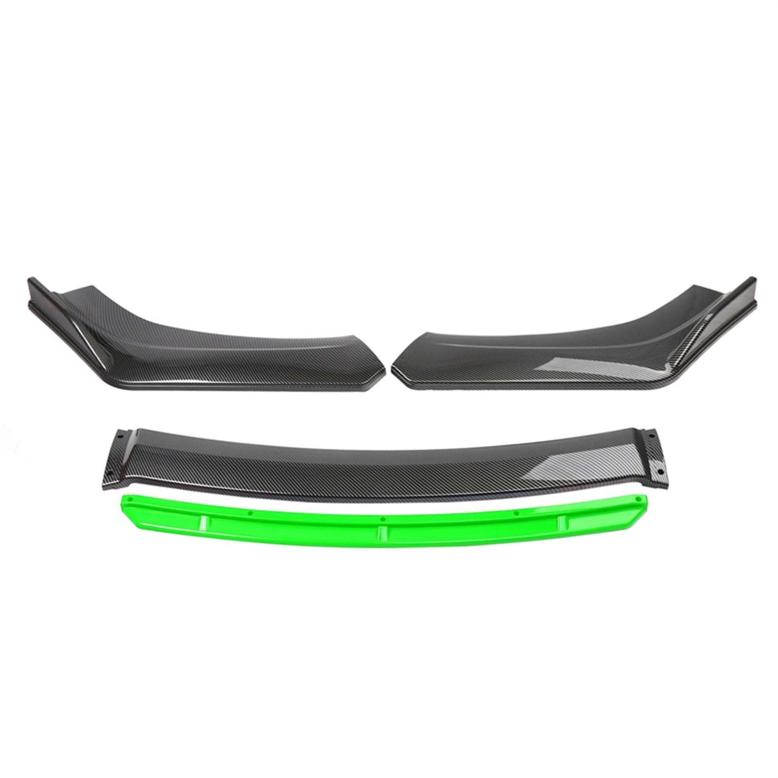 Frontspoiler 4 STÜCKE Universal Auto Vorderen Stoßfänger Lip Body Kit Spoiler Splitter Diffusor Weiß Carbon Fiber Splitter ABS Kunststoff Front Spoiler Lippe(Carbon and Green) von IUKMR