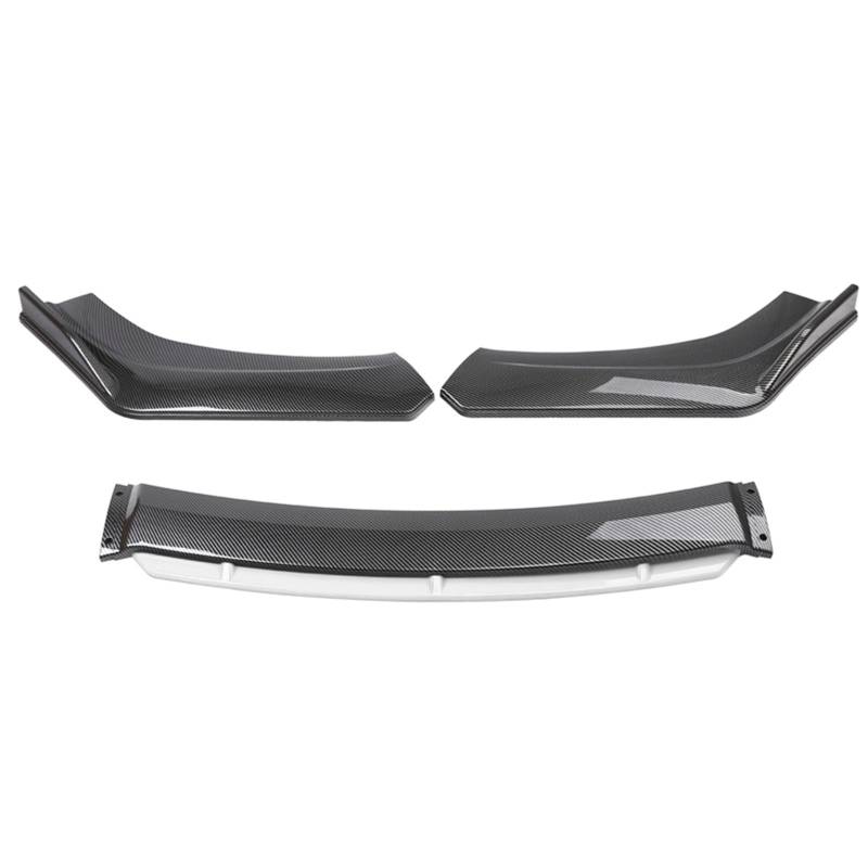 Frontspoiler 4 STÜCKE Universal Auto Vorderen Stoßfänger Lip Body Kit Spoiler Splitter Diffusor Weiß Carbon Fiber Splitter ABS Kunststoff Front Spoiler Lippe(Carbon and White) von IUKMR