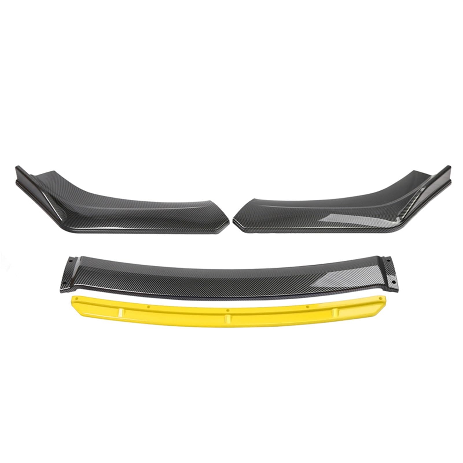 Frontspoiler 4 STÜCKE Universal Auto Vorderen Stoßfänger Lip Body Kit Spoiler Splitter Diffusor Weiß Carbon Fiber Splitter ABS Kunststoff Front Spoiler Lippe(Carbon and Yellow) von IUKMR