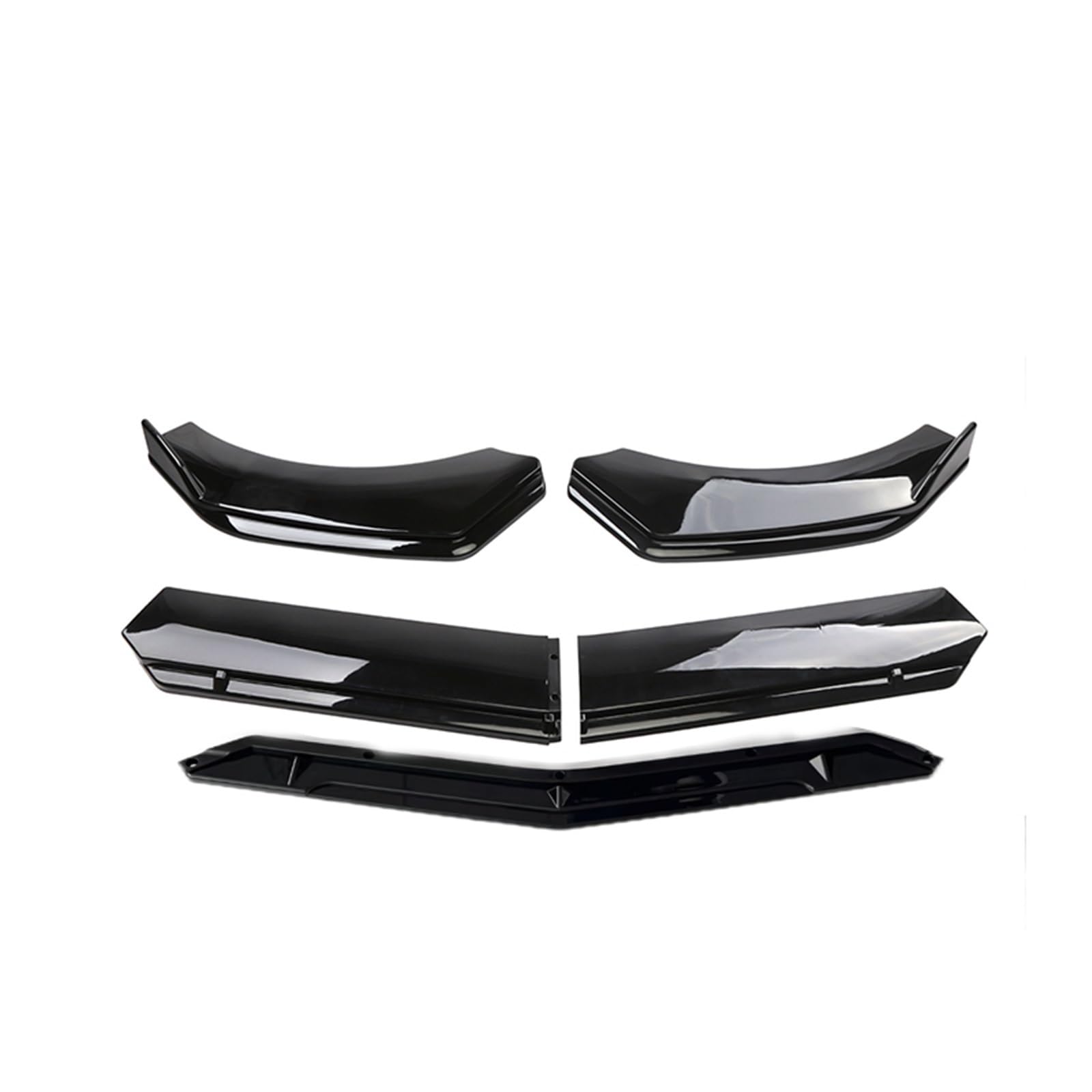 Frontspoiler 5 Stücke Universal Auto Vorderen Stoßfänger Lip Body Kit Spoiler Carbon Fibe Dekorative Streifen Stoßstange Canard Lip Splitter Front Spoiler Lippe(Black and Black) von IUKMR