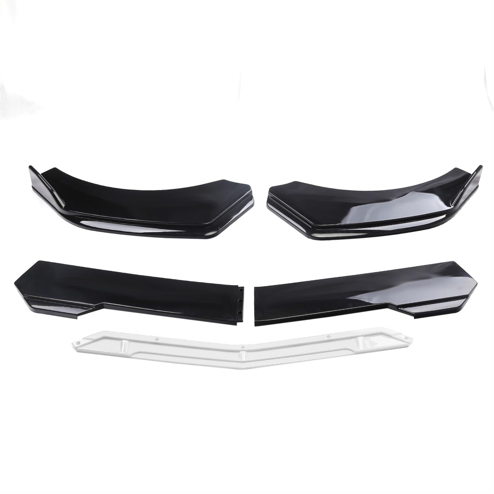 Frontspoiler 5 Stücke Universal Auto Vorderen Stoßfänger Lip Body Kit Spoiler Carbon Fibe Dekorative Streifen Stoßstange Canard Lip Splitter Front Spoiler Lippe(Black and White) von IUKMR