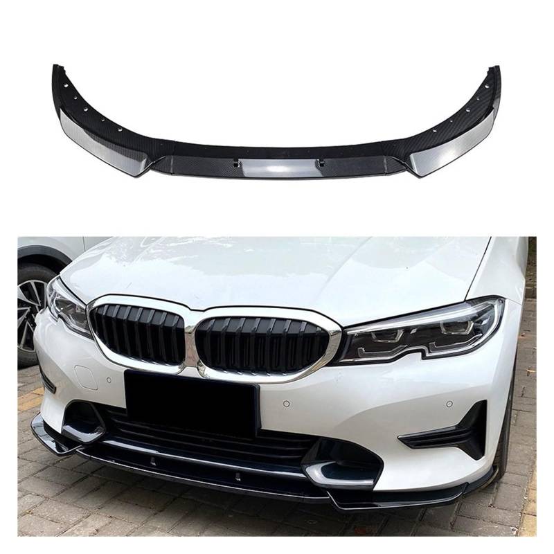 Frontspoiler Für 3er G20 G21 320i 325i 2019-2022 Auto Frontstoßstange Splitter Kinnlippe Spoiler Diffusor Schutz Body Kit Front Spoiler Lippe(Carbon Look) von IUKMR