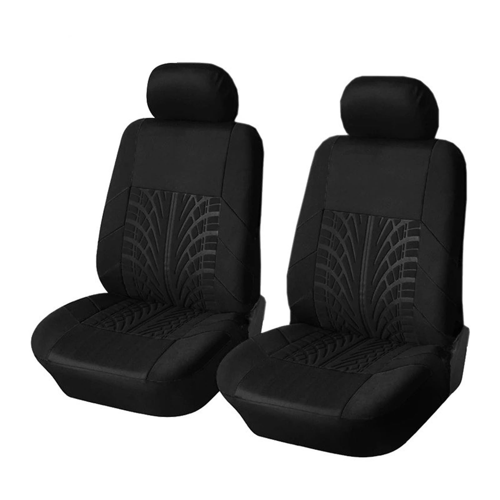 IUKMR Sitzbezüge Auto Autositzbezüge-Set Universell Passend Für Die Meisten Autos Bezüge Mit Reifenspur-Detail Styling-Autositzschutz Sitzbezüge Auto Set(Black 2 Pieces) von IUKMR