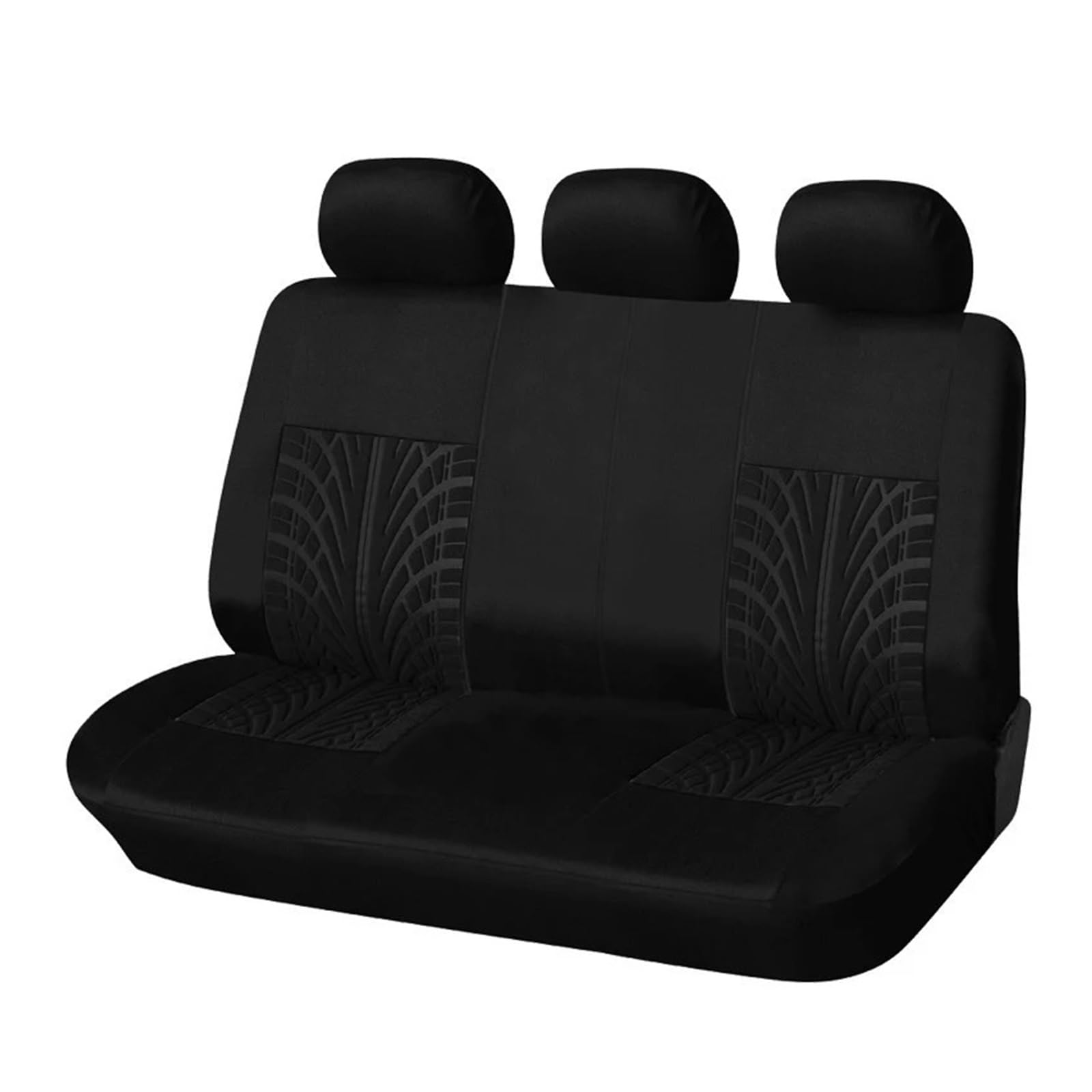 IUKMR Sitzbezüge Auto Autositzbezüge-Set Universell Passend Für Die Meisten Autos Bezüge Mit Reifenspur-Detail Styling-Autositzschutz Sitzbezüge Auto Set(Black Back Part) von IUKMR