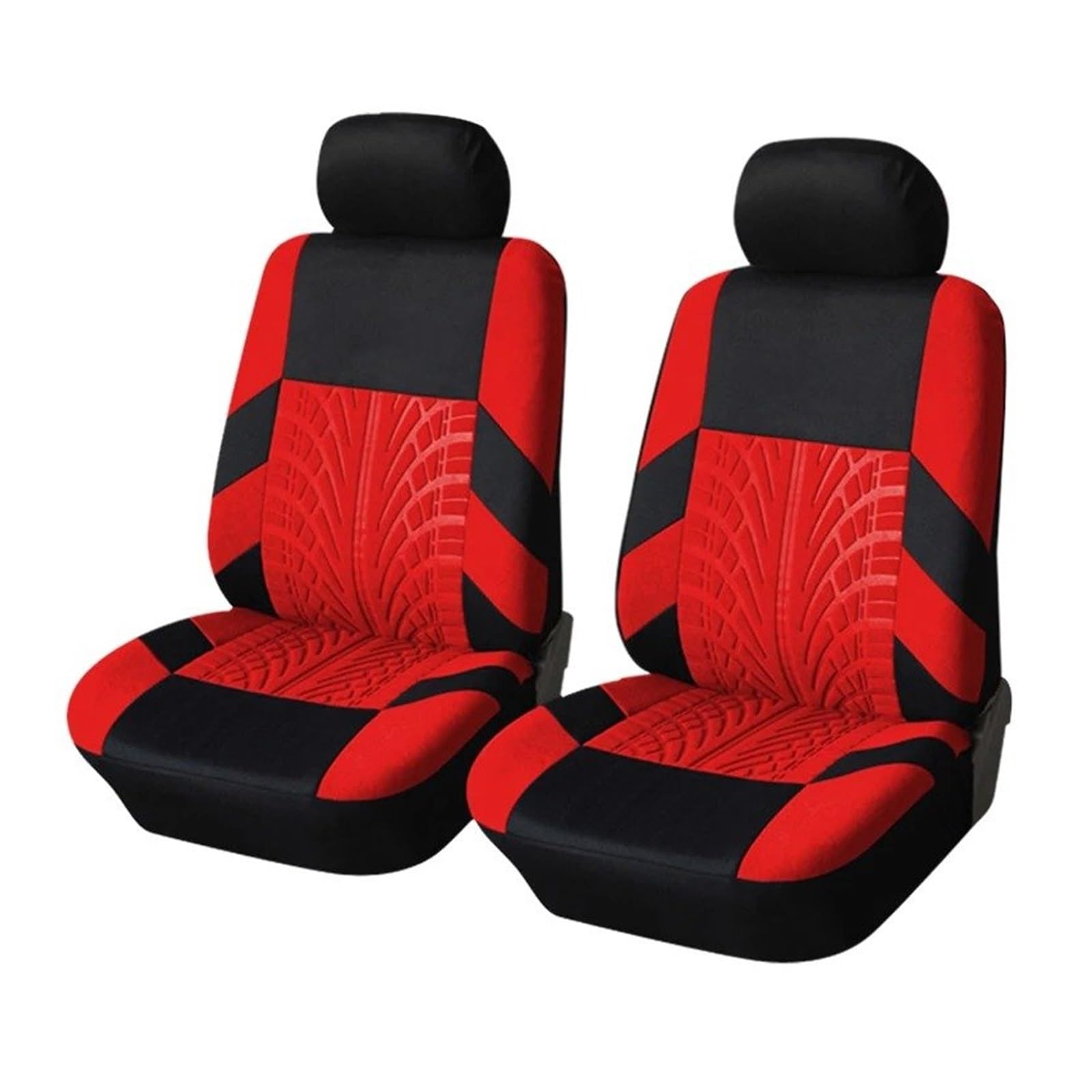 IUKMR Sitzbezüge Auto Autositzbezüge-Set Universell Passend Für Die Meisten Autos Bezüge Mit Reifenspur-Detail Styling-Autositzschutz Sitzbezüge Auto Set(Red 2 Pieces) von IUKMR