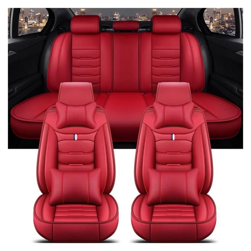 IUKMR Sitzbezüge Auto Für 2er-Serie Alle Automodelle F22 F23 F44 F45 F46 G42 Universeller Autositzbezug Sitzbezüge Auto Set(B-Red 5 Seat) von IUKMR