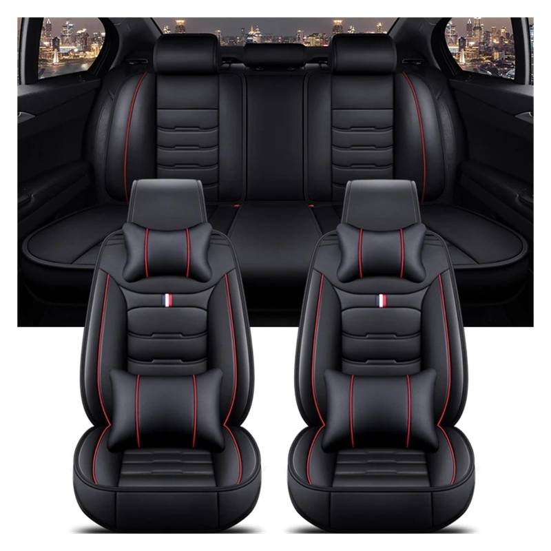 IUKMR Sitzbezüge Auto Für 3er-Serie Alle Automodelle E21 E30 E36 E46 E90 E91 E92 Universeller Autositzbezug Sitzbezüge Auto Set(B-Black Red 5 Seat) von IUKMR