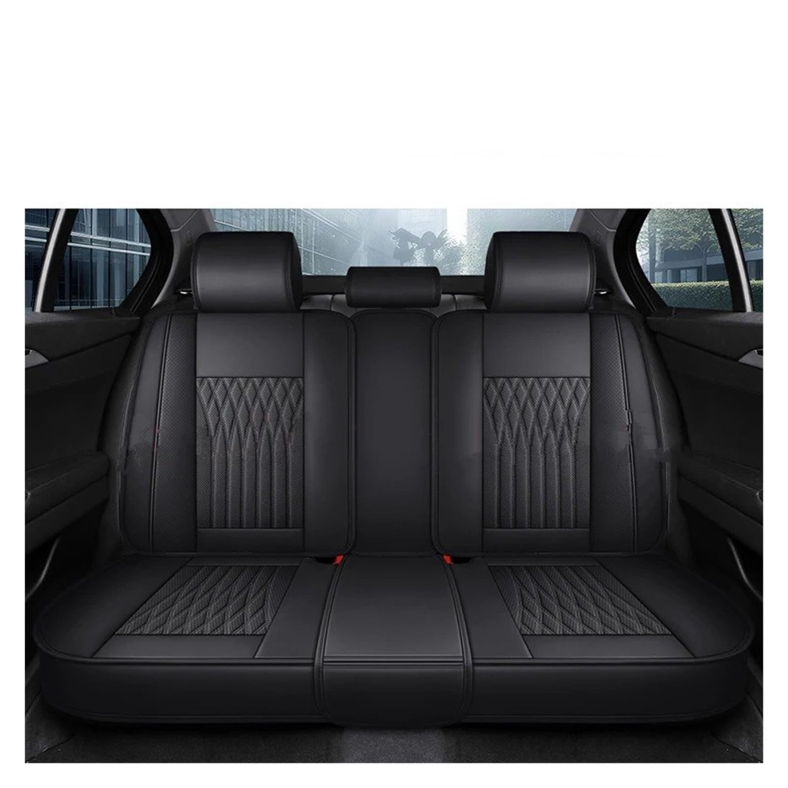 IUKMR Sitzbezüge Auto Für 4er Alle Automodelle F32 F33 F36 G22 G23 G26 Pu-Leder Universal-Autositzbezug Sitzbezüge Auto Set(Black Only Rear Seat) von IUKMR