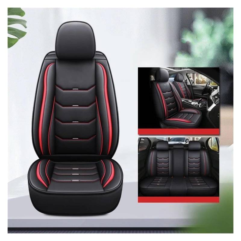 IUKMR Sitzbezüge Auto Für C-Klasse CL203 W203 W204 S204 C204 S205 W205 C205 Universeller Autositzbezug Aus Leder Sitzbezüge Auto Set(A-Black red 5seat) von IUKMR