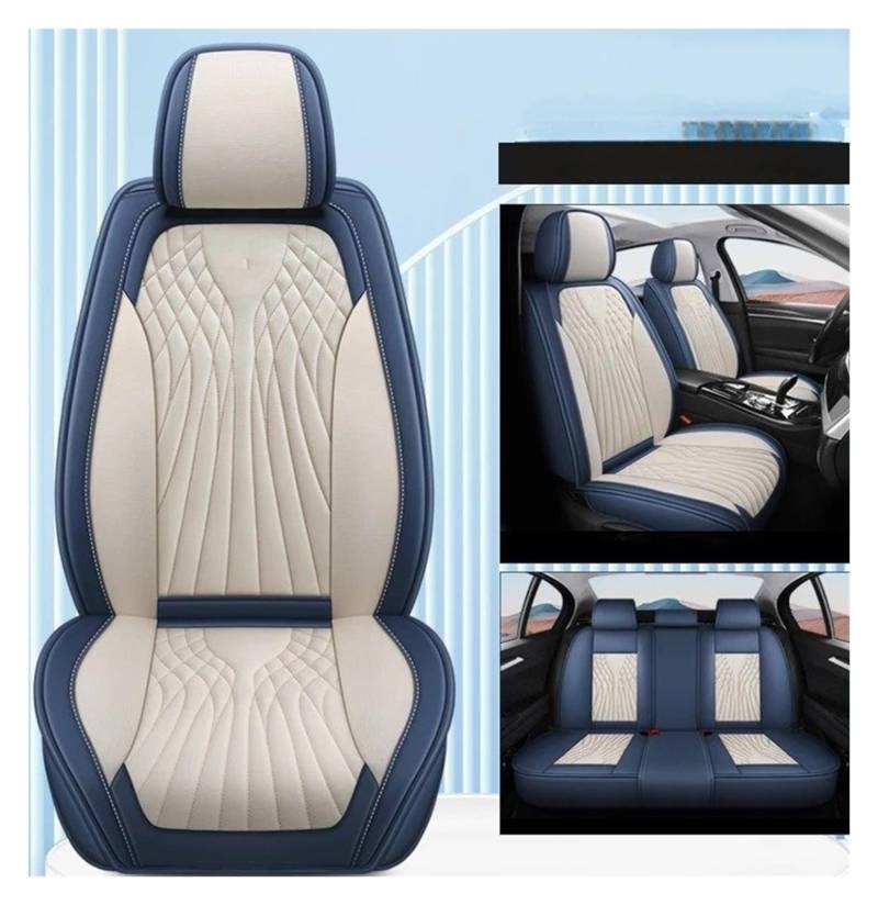 IUKMR Sitzbezüge Auto Für Cadillac Für XT5 Für XT4 Für XT6 Für ATSL CT4 CT5 CT6 CT Für Cts All Inclusive Auto Leder Sitzbezug Sitzbezüge Auto Set(Blue White) von IUKMR