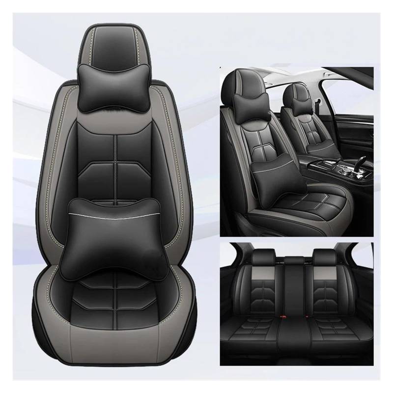 IUKMR Sitzbezüge Auto Für Chery Alle Automodelle Für OMODA 5 Für Tiggo 5 Für Tiggo 7 Für Tiggo 8 Plus Universeller Autositzbezug Sitzbezüge Auto Set(B-Black Grey 5 Seat) von IUKMR