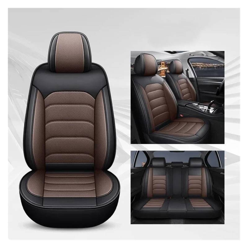 IUKMR Sitzbezüge Auto Für Chery Für Tiggo 3 Für Tiggo 5 Für Tiggo 7 8 Universal Auto Sitzbezug Sitzschutz Sitzbezüge Auto Set(A-Black Coffee 5 Seat) von IUKMR