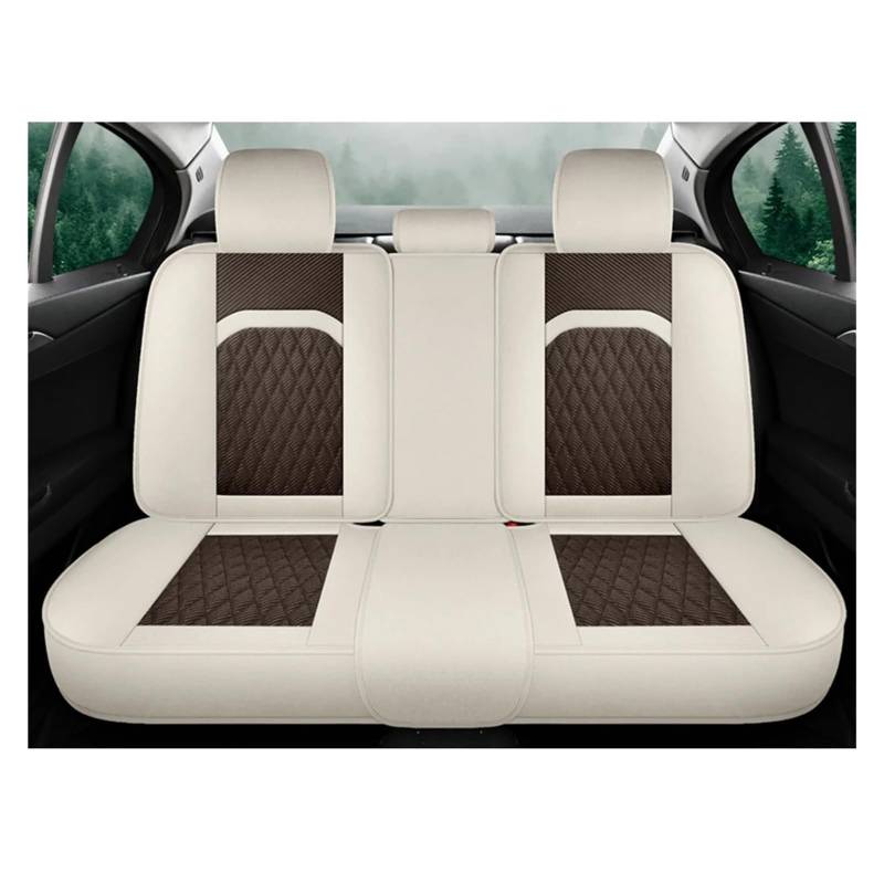 IUKMR Sitzbezüge Auto Für Chery Für Tiggo 8 Für Pro Universal Autositzbezüge Vorne Hinten Sitzkissen Auto Innenausstattung Sitzbezüge Auto Set(Beige Coffee Rear) von IUKMR