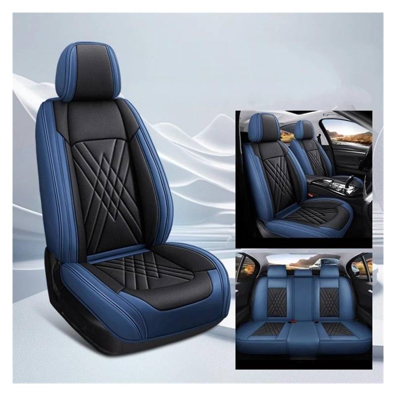 IUKMR Sitzbezüge Auto Für Chevrolet Alle Automodelle Für Cruze Für Blazer Für Captiva Für Camaro Für Aveo Für Malibu Für Equinox Universeller Autositzbezug Sitzbezüge Auto Set(A-Bule Black 5 Seats) von IUKMR