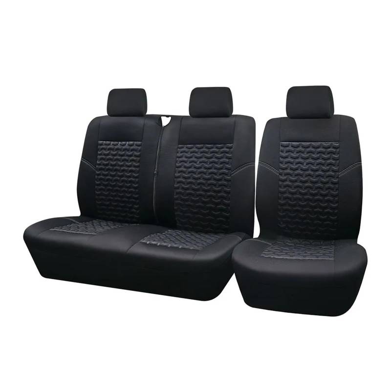 IUKMR Sitzbezüge Auto Für Citroen Für Relais 2 + 1 Universal 4mm Schwamm Sitzbezüge Fit Für Die Meisten Van LKW Sitzbezüge Auto Set(AD9509-Black) von IUKMR