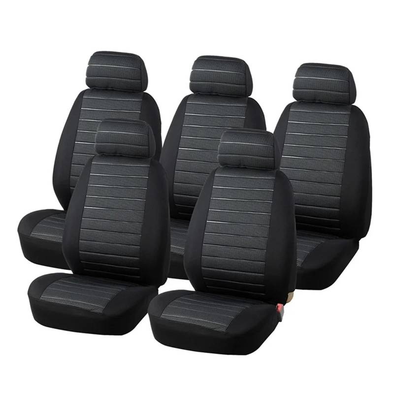 IUKMR Sitzbezüge Auto Für Clio Autositzbezüge Komplettset Stoff Universal Fit Automotive Low Back Front Split Bank Rücksitz Sitzbezüge Auto Set(Gray 5PieceC) von IUKMR