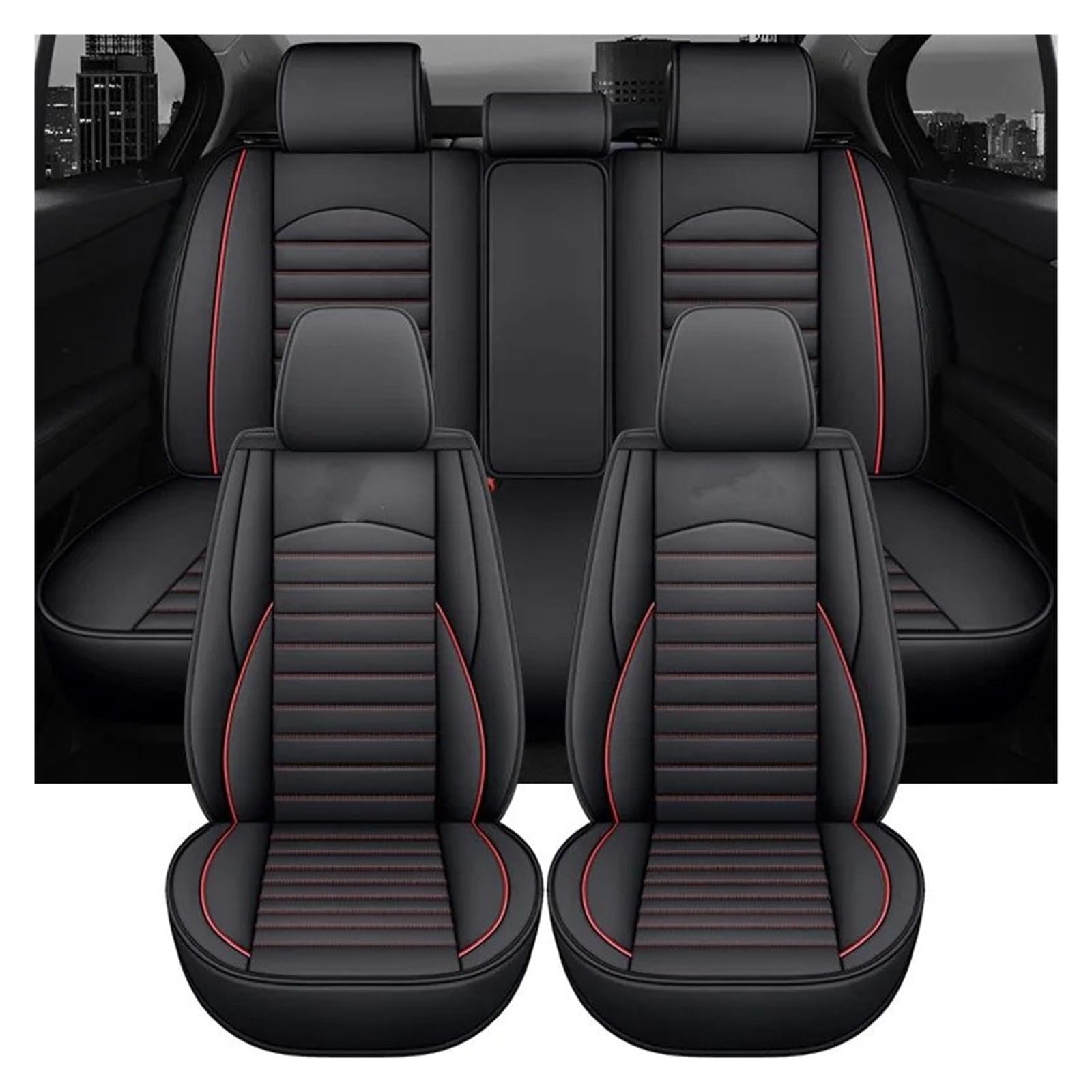 IUKMR Sitzbezüge Auto Für FIAT Für Argo Universal Leder Autositzbezüge Sitzbezüge Auto Set(5 Piece-D) von IUKMR